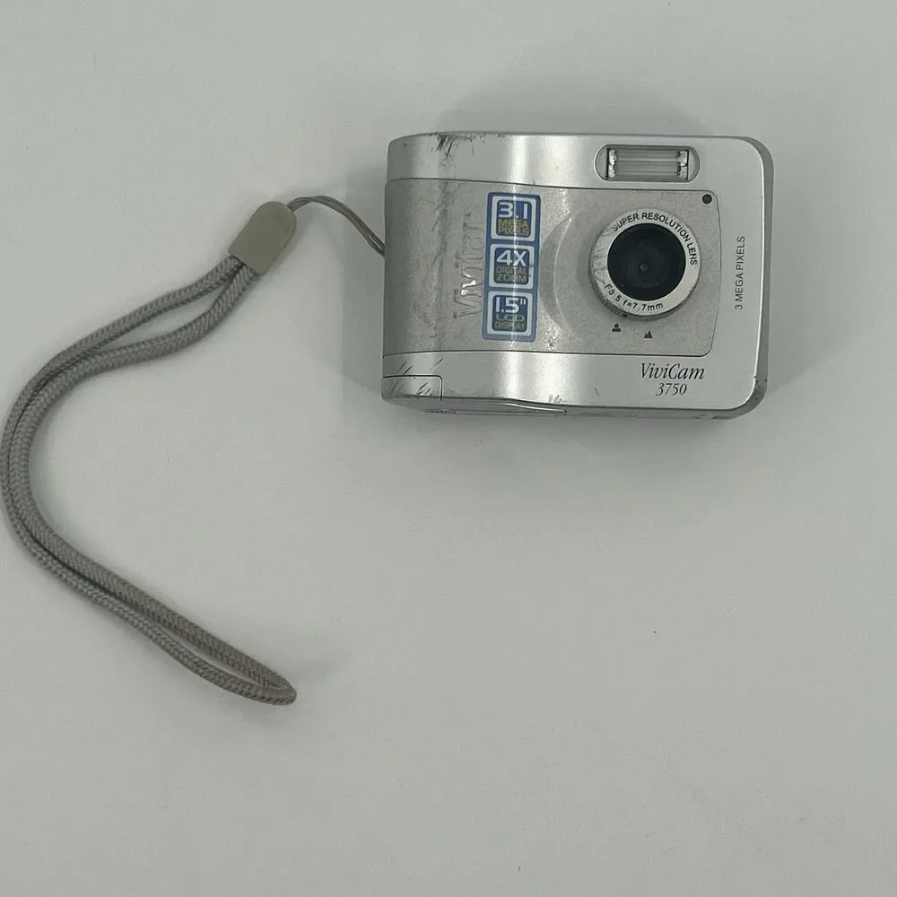 Vivitar ViviCam 3750 3.1 MP Digital Camera - Silver- Tested - Fast Shipping
